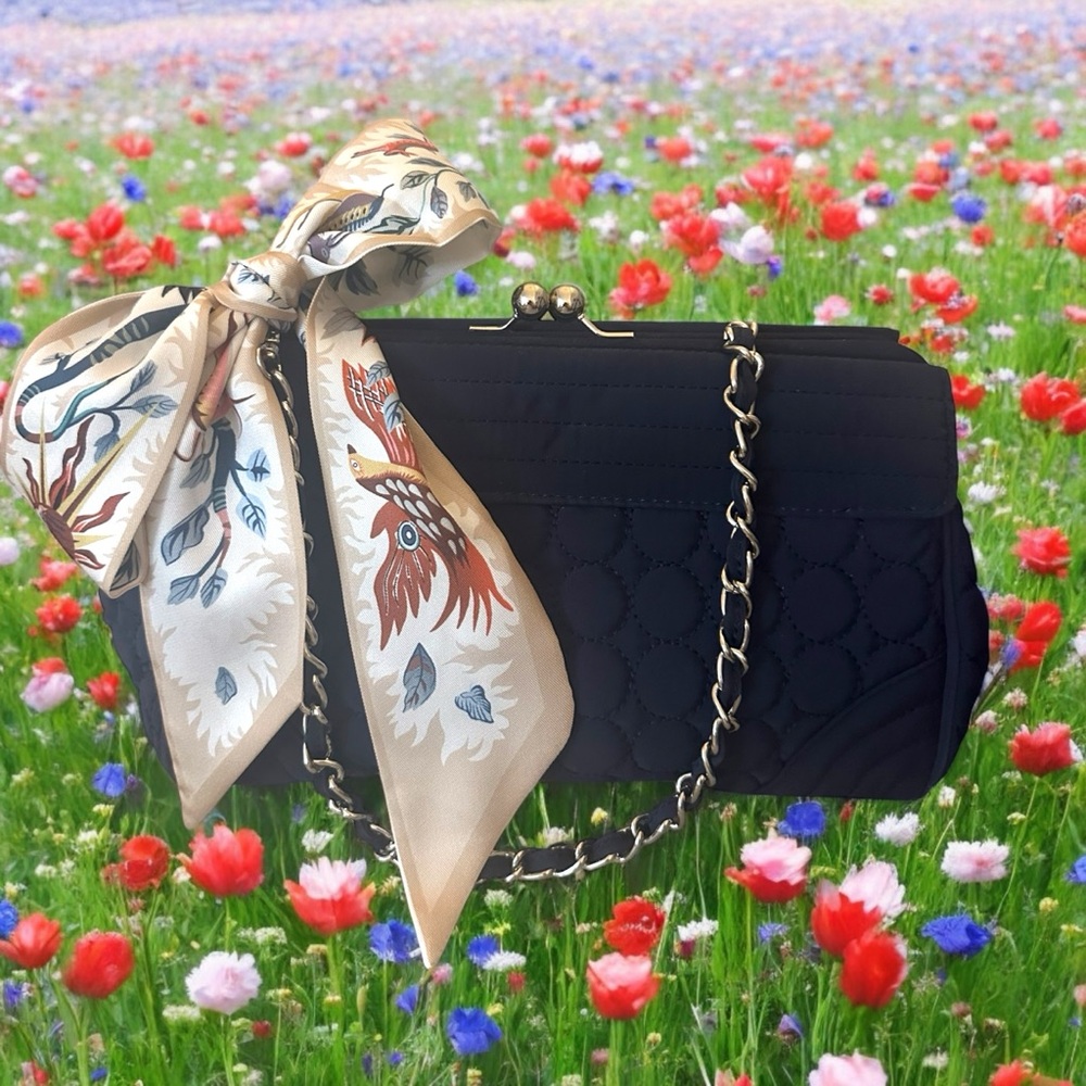 Vera Bradley Quilted Kiss Lock Bag with Chain Strap - Picture 3 of 16